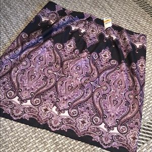 INC purple paisley skirt NWT 16 W